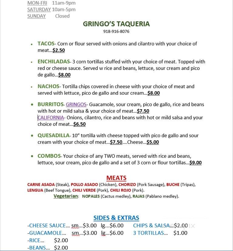 Gringo's Taqueria - McAlester, OK