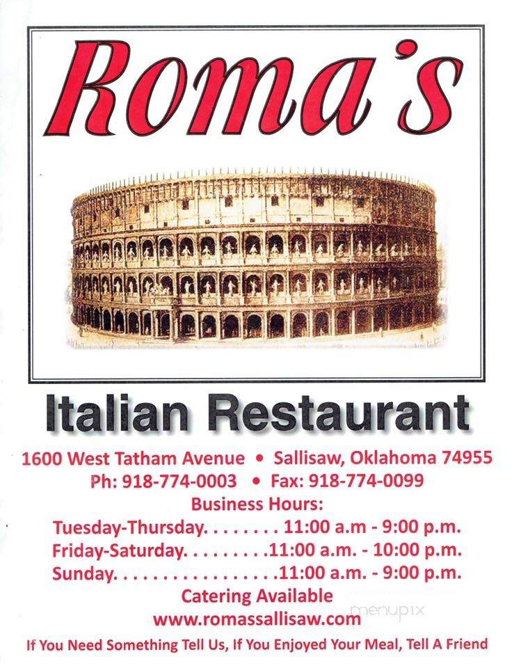 Roma Italian Restaurant - Sallisaw, OK