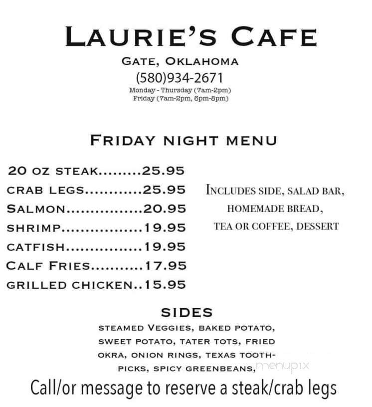 Laurie's Cafe - Gate, OK