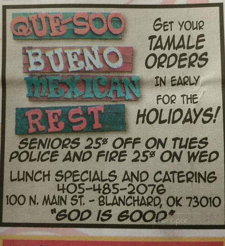 Que-soo Bueno Mexican Resaurant - Blanchard, OK