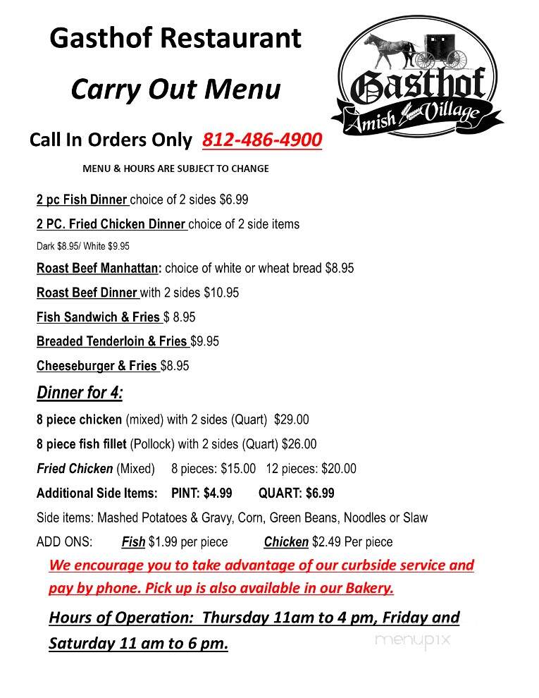 Gasthof Amish Restaurant and Bakery - Montgomery, IN