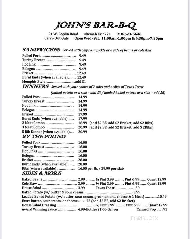 John's Bar-B Q - Okemah, OK