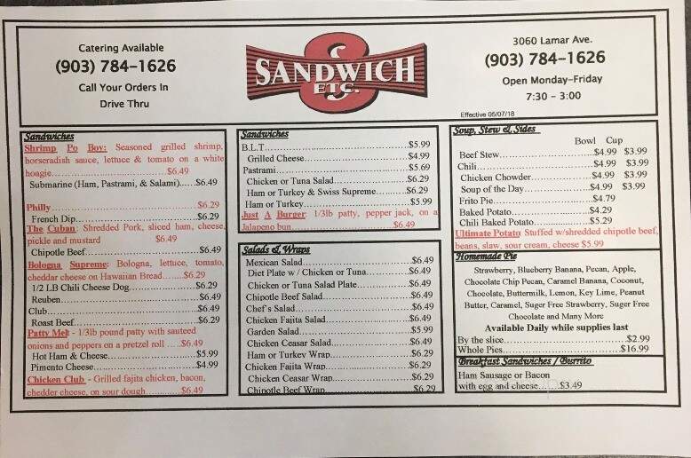 Sandwich Etc - Paris, TX