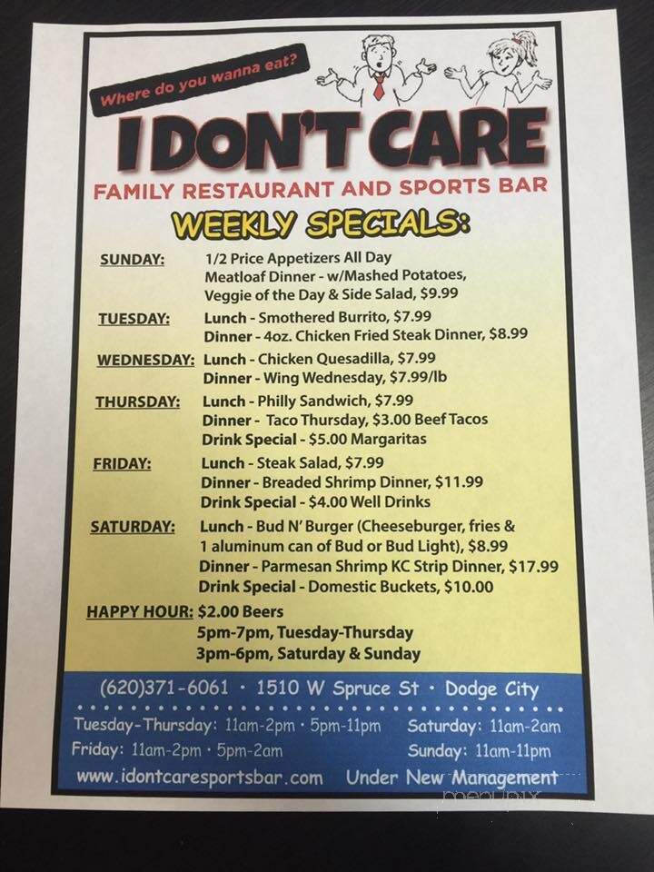 I Don't Care Family Restaurant - Dodge City, KS