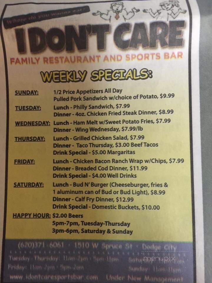 I Don't Care Family Restaurant - Dodge City, KS