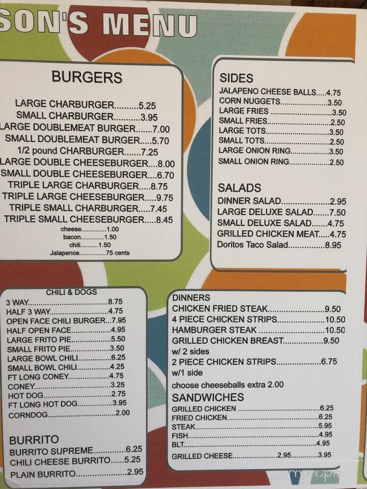 Son's Charburgers - Wagoner, OK